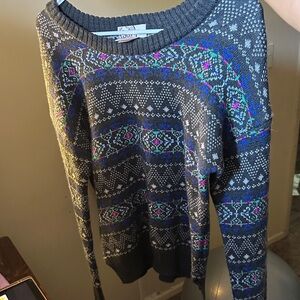 Patterned Gray Sweater
